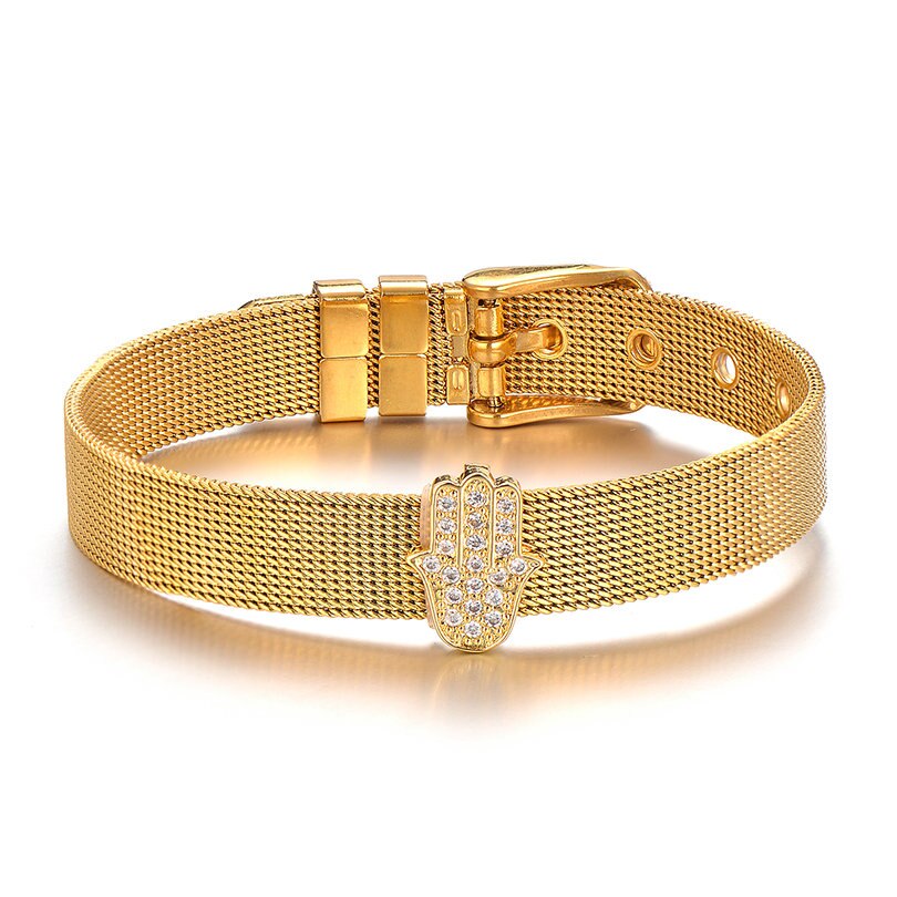 Bracelet Large Main de Fatma Plaqué Or