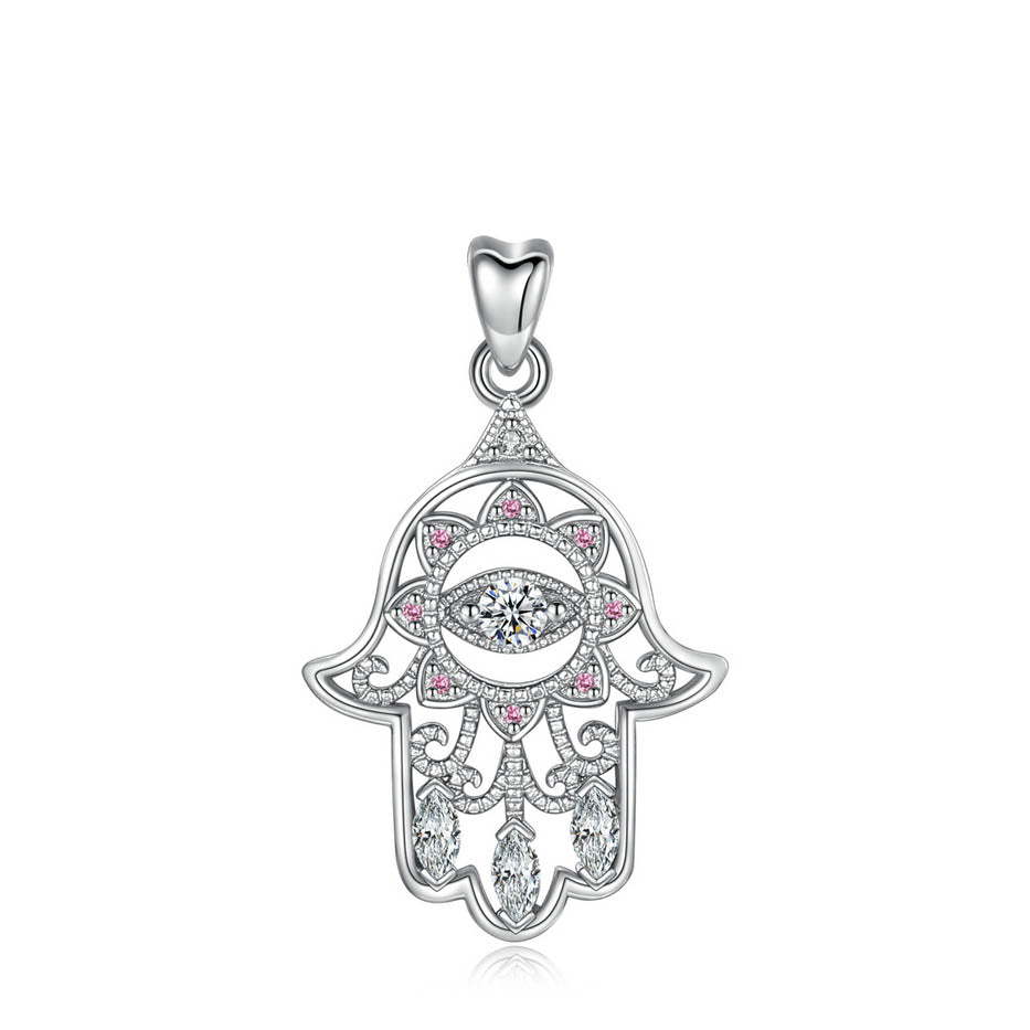 Collier Main de Fatma en Argent 925 avec Soleil Intégré