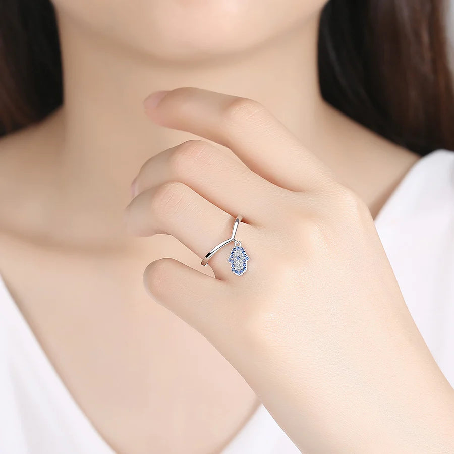 Bague Main de Fatma Pendante en Argent 925