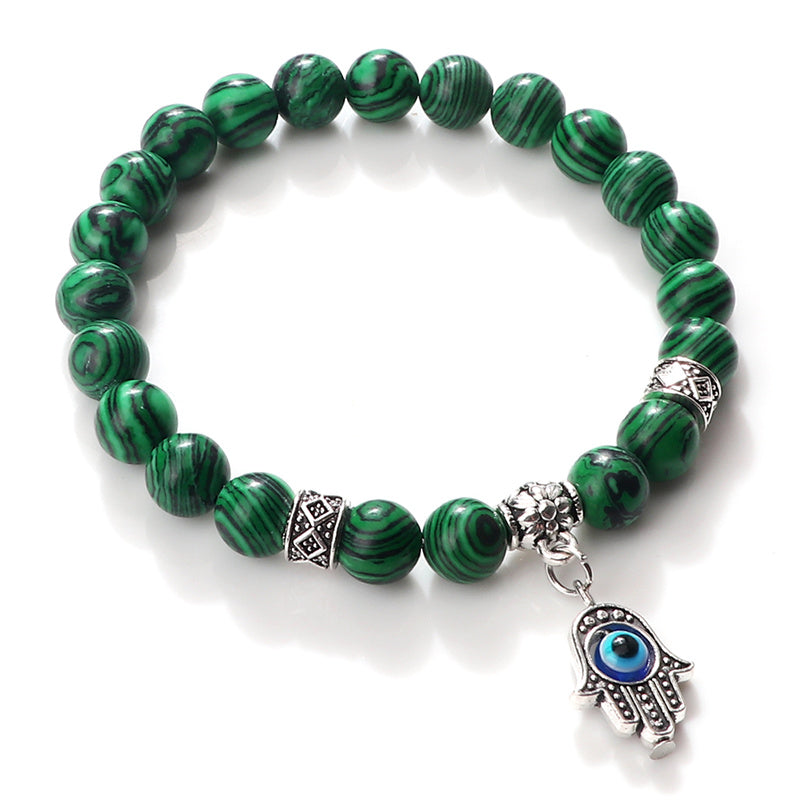 Bracelet Main de Fatma en Oeil de Tigre
