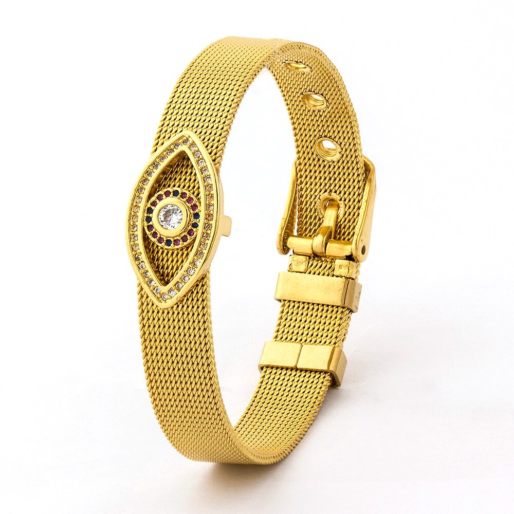 Bracelet Main de Fatma en Maille Plaqué Or