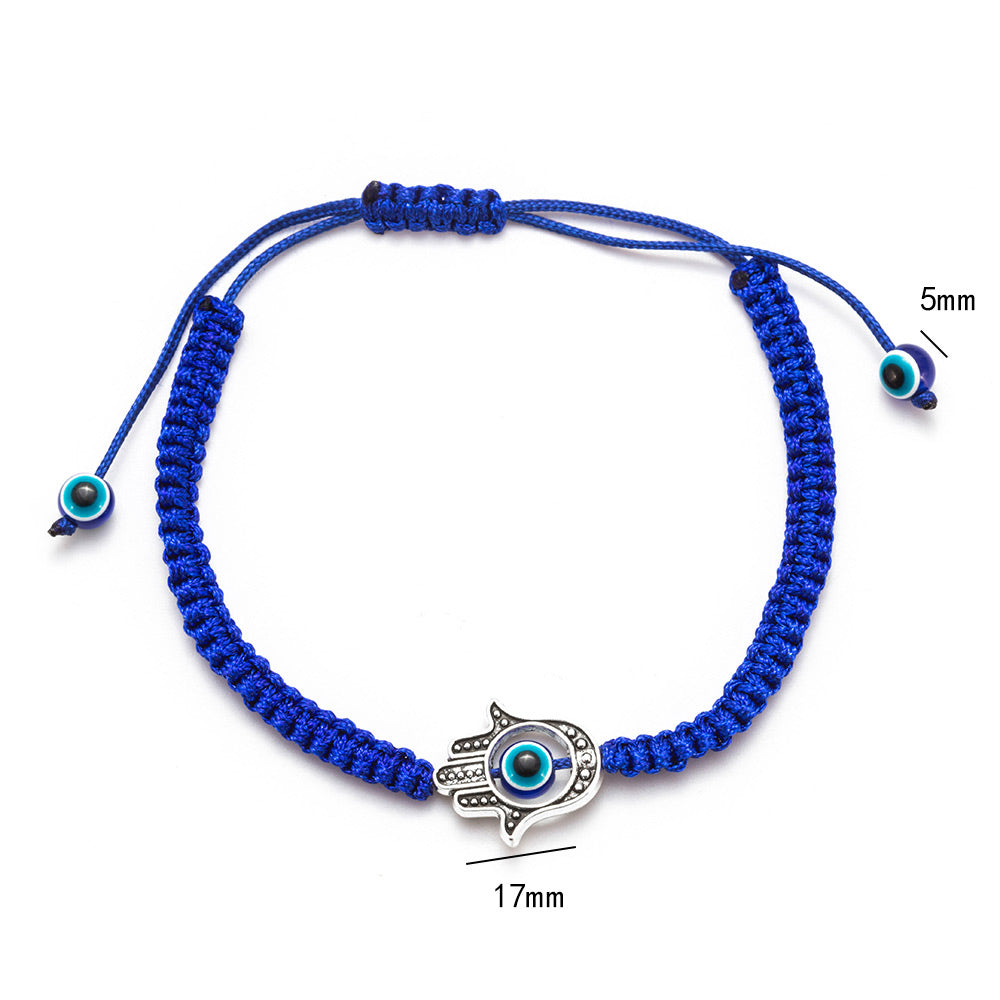Bracelet Main de Fatma en Cordon Macramé Noir