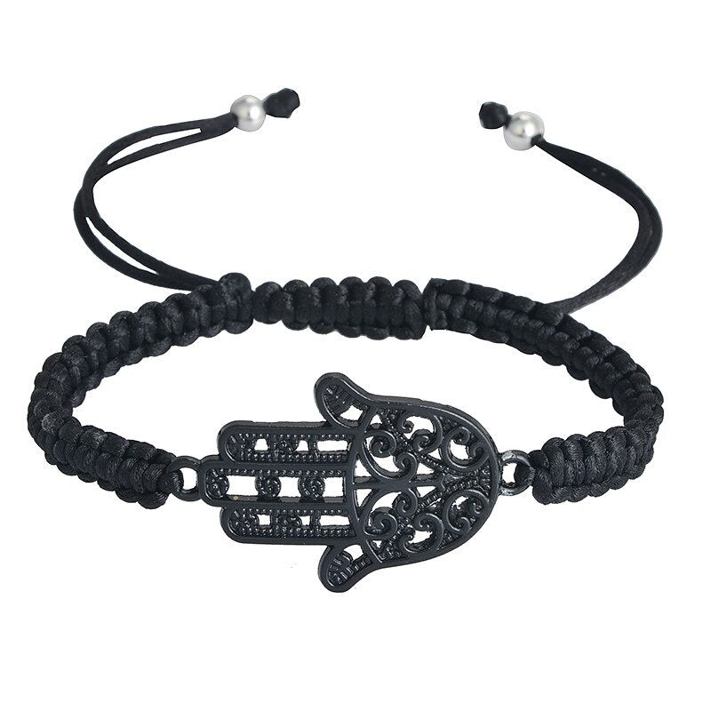 Bracelet Main de Fatma en Cordon Multicolore