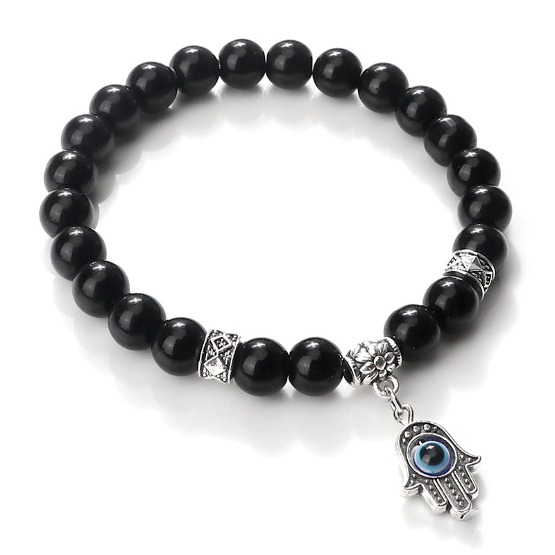 Bracelet Main de Fatma en Oeil de Tigre