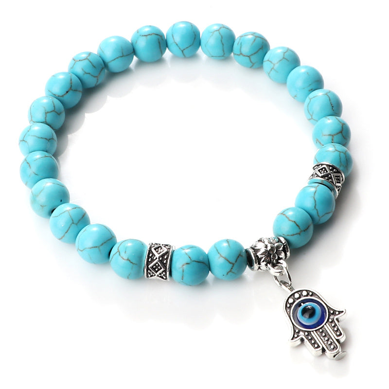 Bracelet Main de Fatma en Oeil de Tigre