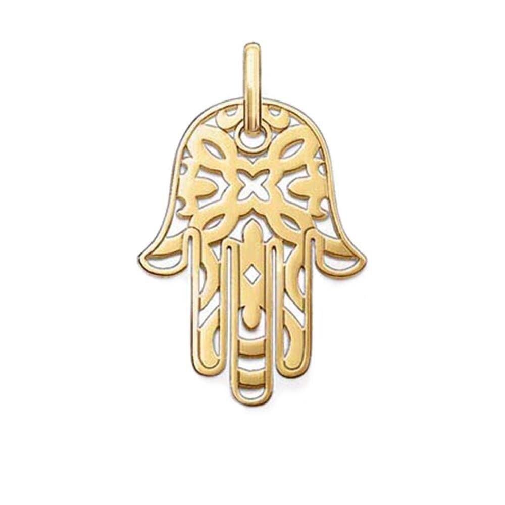 Pendentif Main de Fatma & Motif Papillon en Paqué Or