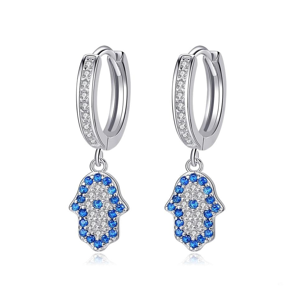 Créoles d'Oreilles Main de Fatma en Argent 925