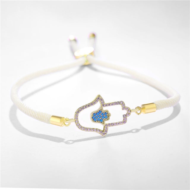 Bracelet Cordon Blanc Main de Fatma