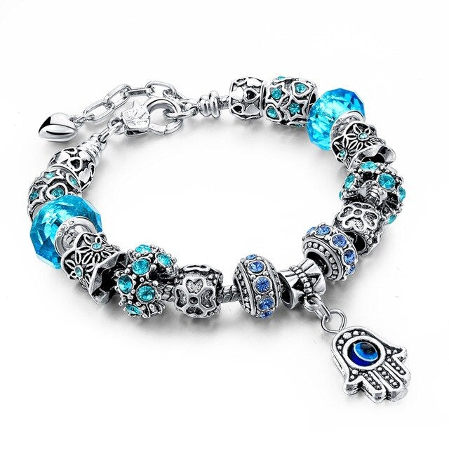 Bracelet Breloque Main & Oeil de Fatma