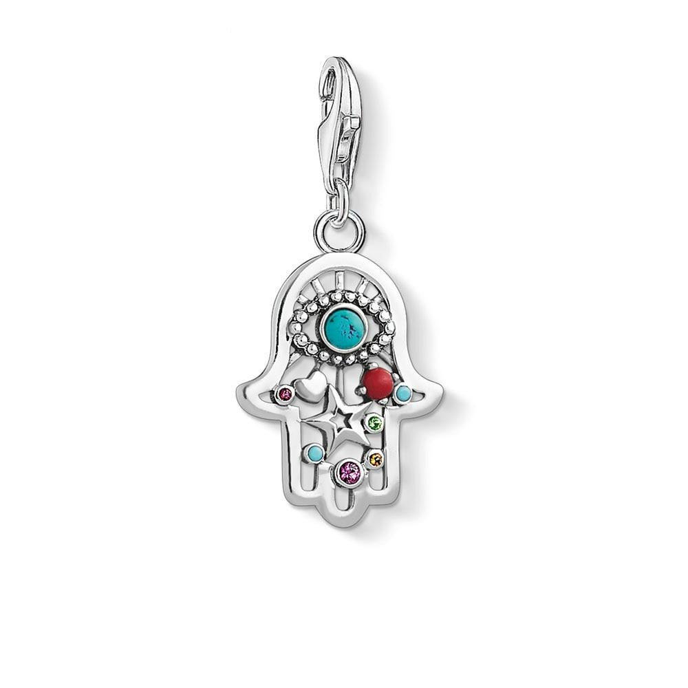 Pendentif Main de Fatma & étoile en Argent 925