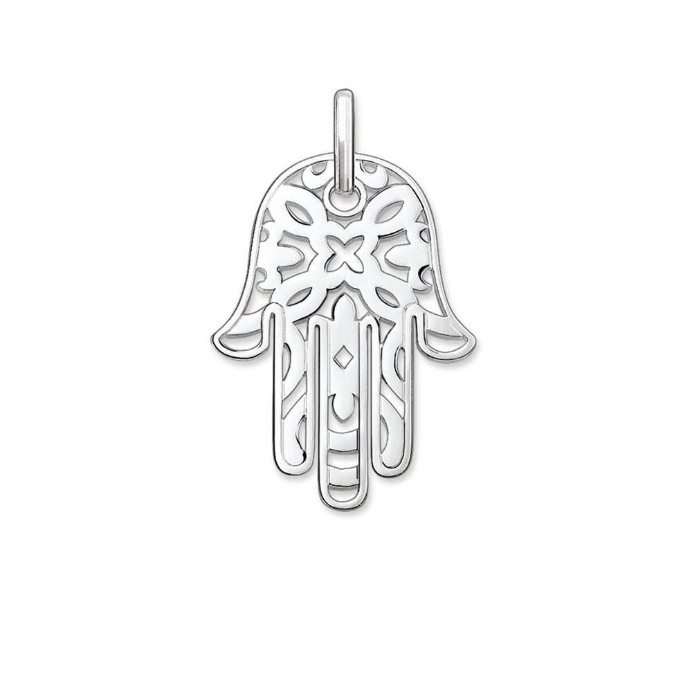 Pendentif Main de Fatma & Motif Papillon en Argent 925