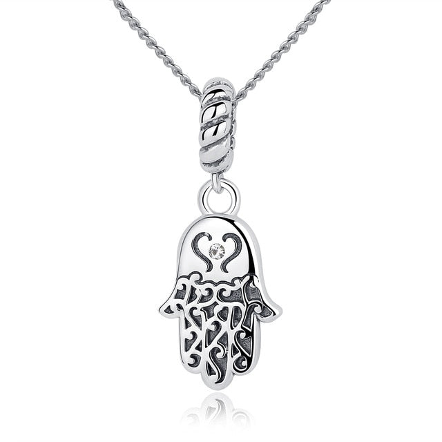 Collier Main de Fatma Gravée Argent 925