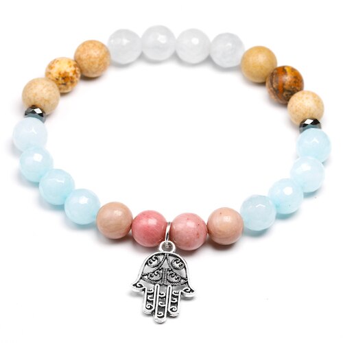 Bracelet Main de Fatma en Perles Rondes